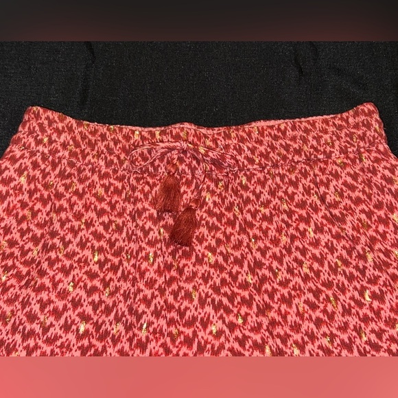 Paige Women's Mardi Short Elastic Waist Metallic Dots In Papaya - Picture 5 of 9